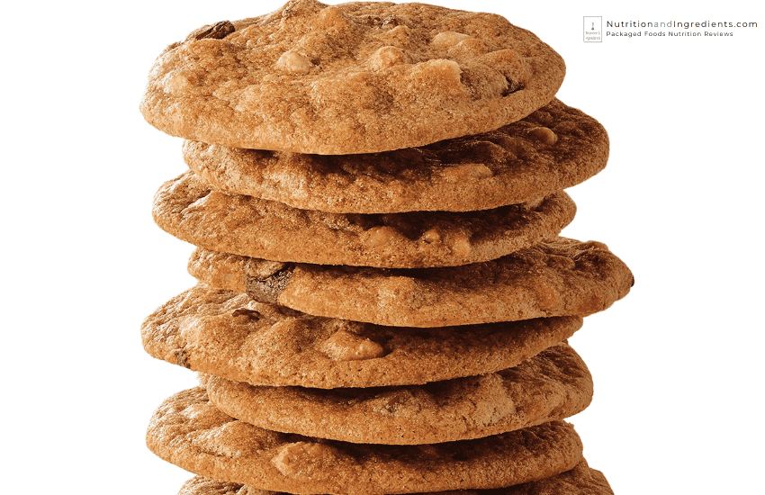 Stack of Tate's walnut chocolate chip cookies.