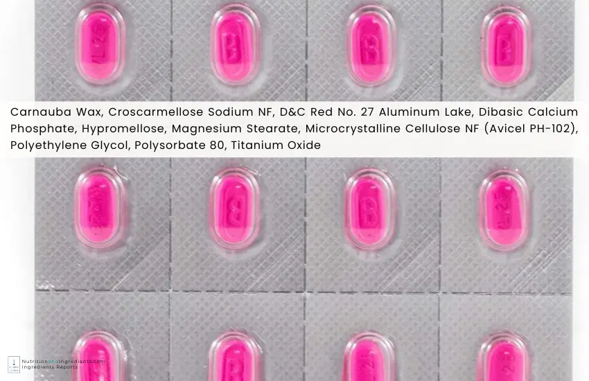 Mult-pack sleeve of Benadryl tablets and text list of ingredients.