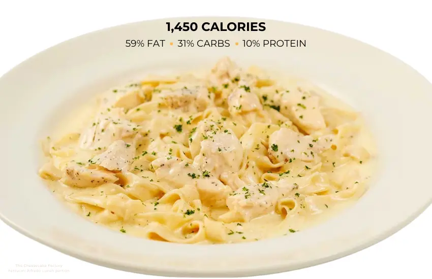 Bowl of fettuccine alfredo from The Cheesecake Factory.