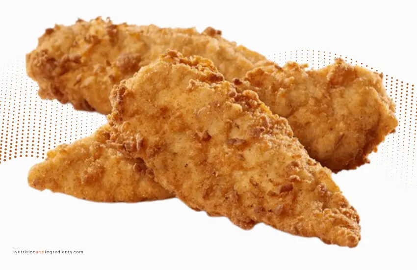 Three fast food chicken strips