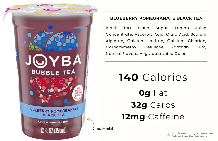 Cup of Joyba blueberry pomegranate bubble tea.