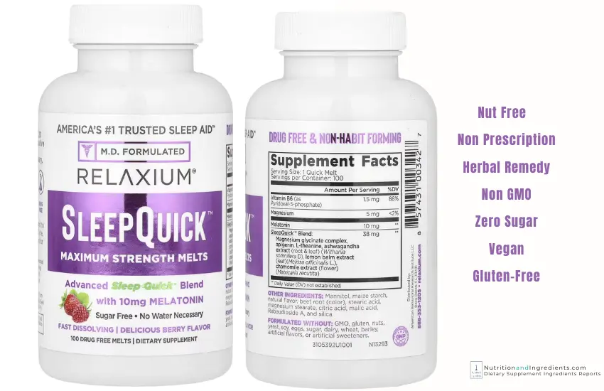 Bottle of Relaxium herbal sleep remedy gummies