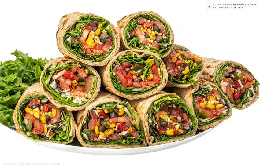 Tray of Chick-fil-A Southwest Veggie Wrap sandwiches.