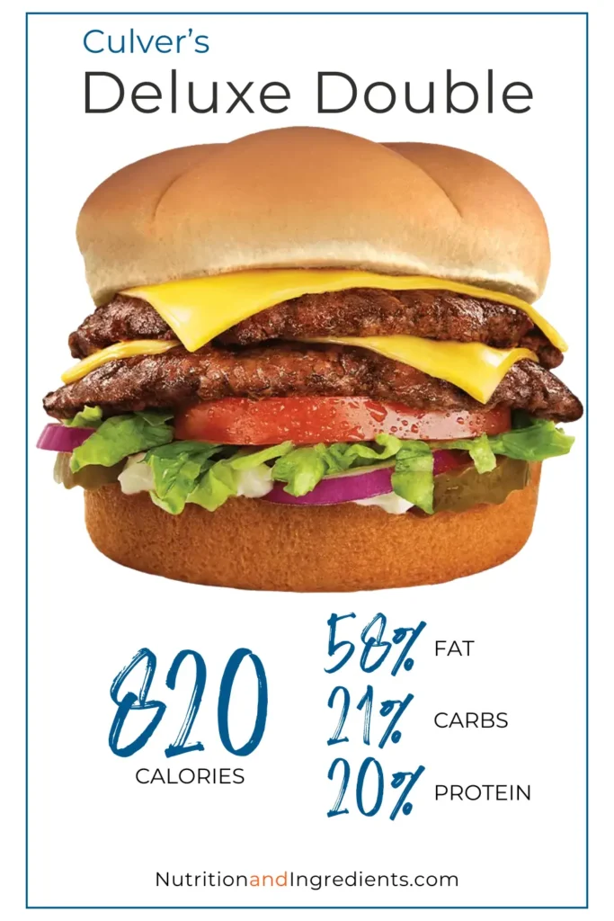 Double patty cheeseburger from Culver's fast food restaurant.