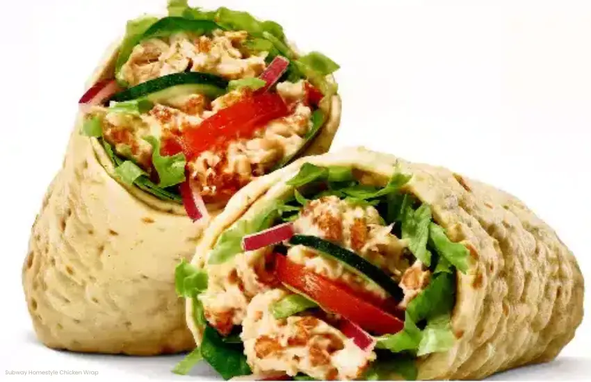 Subway homestyle chicken wrap made with tomato and lettuce