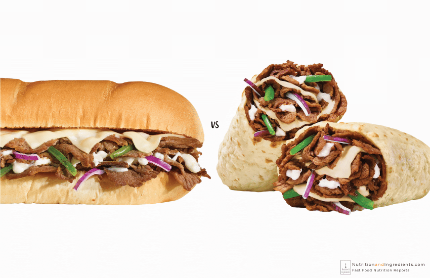 Philly steak and cheese sub and wrap