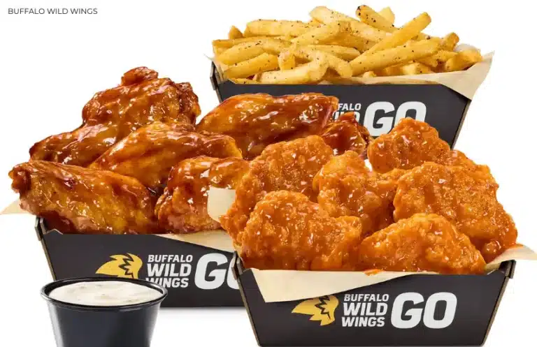 Buffalo Wild Wings chicken and french fries