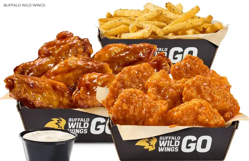 Buffalo Wild Wings chicken and french fries