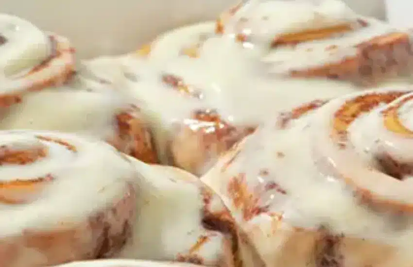 Pack of Cinnabon cinnamon rolls.