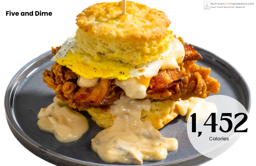Maple Street Biscuit Company Five and Dime biscuit sandwich with gravy.