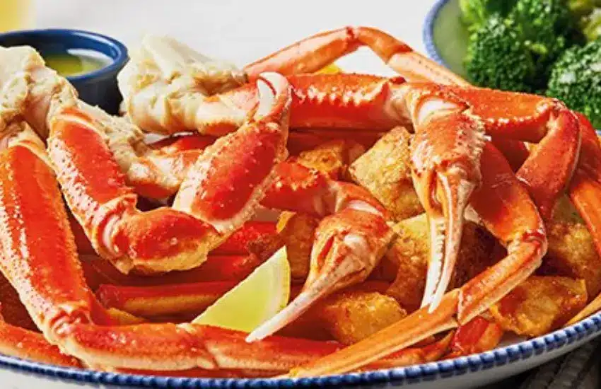 Plate of Red Lobster snow crab.