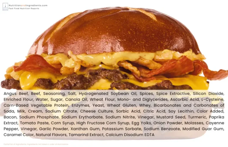 SONIC Smasher with bacon with text list of ingredients.