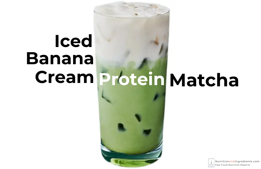 Starbucks iced banana cream protein matcha drink.