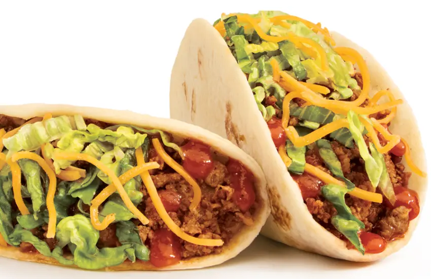 Taco John's seasoned beef softshell tacos.