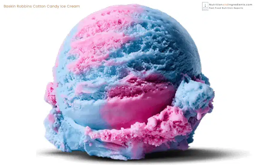 Scoop of Baskin Robbins cotton candy ice cream.