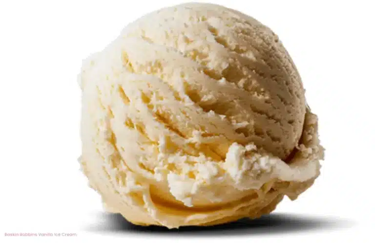 Scoop of Baskin Robbins vanilla ice cream.