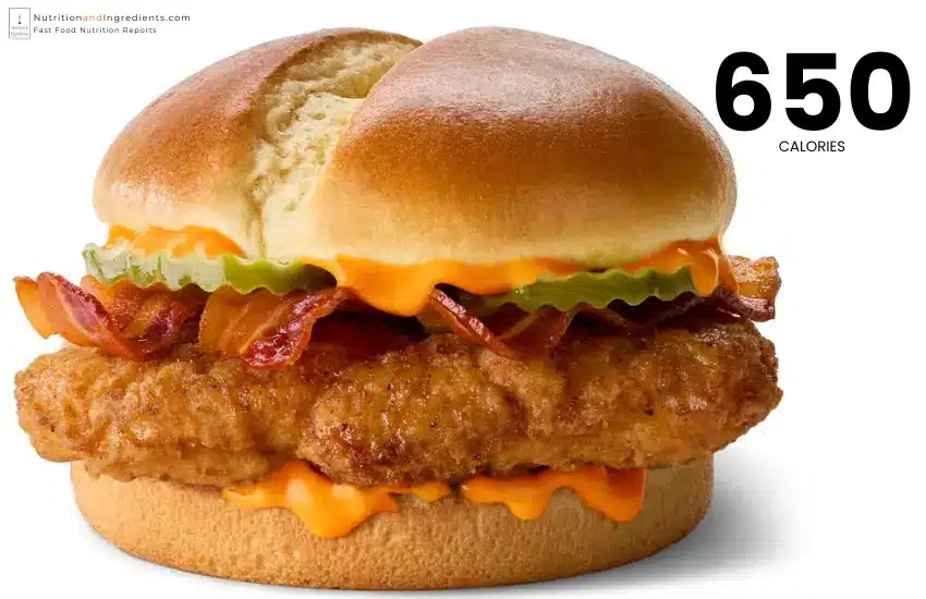 McDonald's McCrispy chicken sandwich with bacon and spicy ranch calories