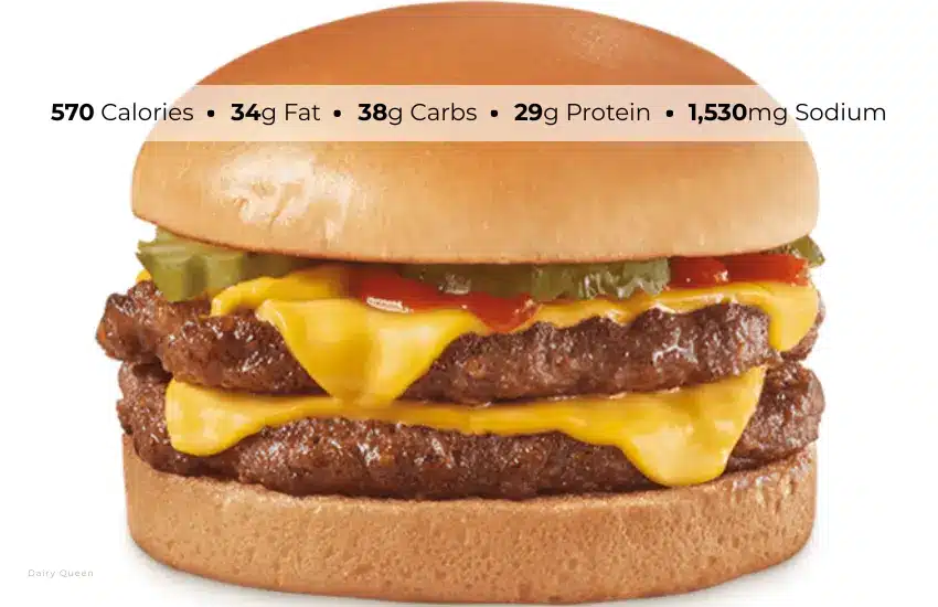 Dairy Queen double patty stackburger with cheese.
