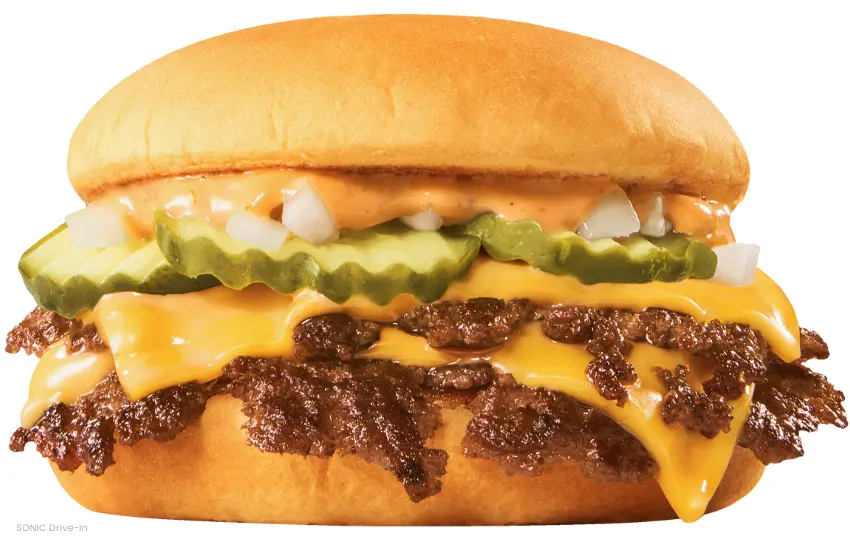 Sonic Drive-In Double SONIC Smasher cheeseburger