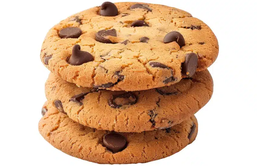Stack of 3 chocolate chip cookies